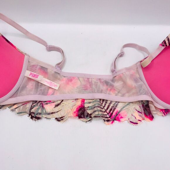 Victorias Secret PINK Date Super Push-up Padded Palm Front Close Bra 34DDD - Picture 6 of 9